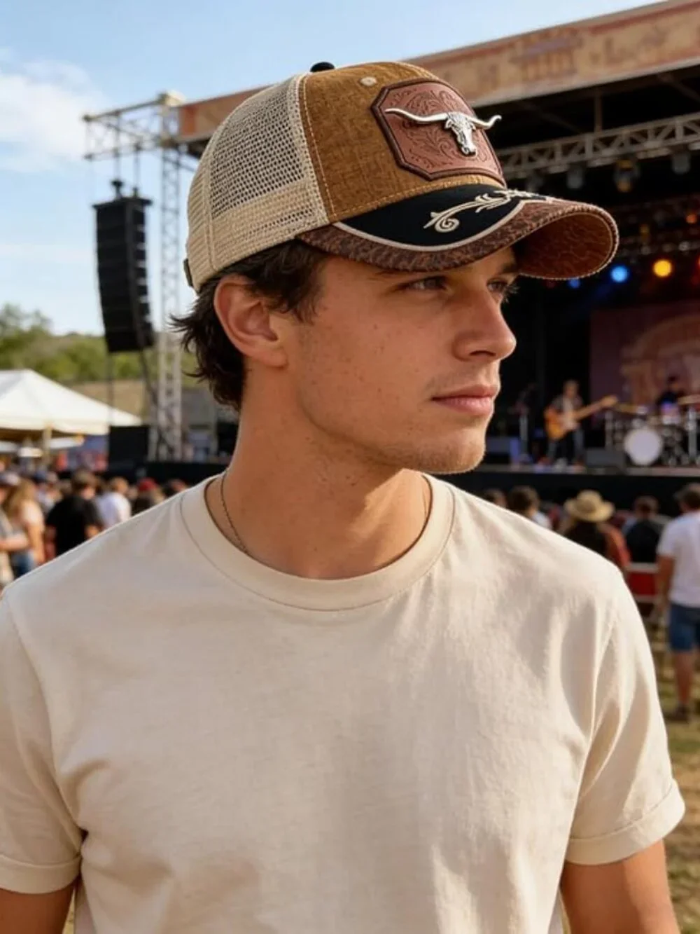 Men's & Women's Brown Western Trucker Hat